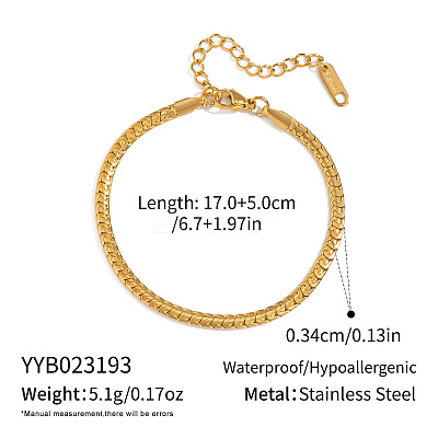 Hip Hop Style 3.4MM Chain Bracelet 304 Stainless Steel Fashion Jewelry WR3808-2-1