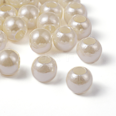 ABS Plastic Imitation Pearl European Beads MACR-R530-12mm-A41-1