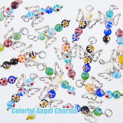50Pcs Handmade Millefiori Glass Pendants FIND-DC0002-64-1