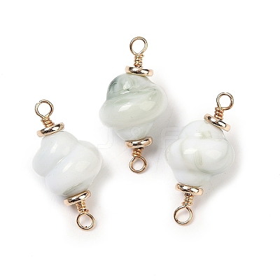 Opaque Acrylic Imitation Gemstone Links Connector Charms KK-K296-08A-G-1