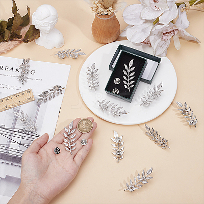 8 Pairs Leaf Alloy Lapel Pin Backs for Backpack Clothes JEWB-HY0001-51P-1