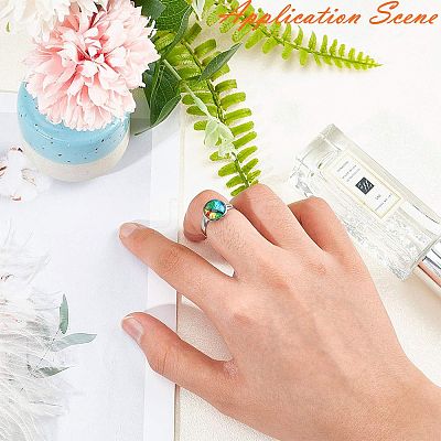 Tarnish Resistant Adjustable 304 Stainless Steel Finger Rings Components STAS-E144-026-12mm-1