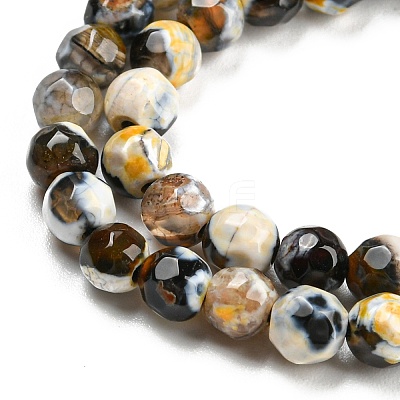 Dyed Natural Fire Crackle Agate Beads Strands G-G007-01-1