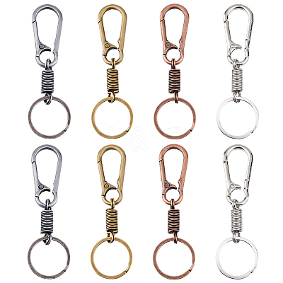 8Pcs 4 Colors Zinc Alloy Keychain Clasps FIND-HS0001-58-1