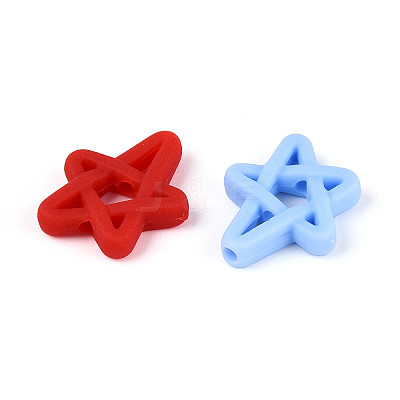 Rubberized Style Opaque Acrylic Beads OACR-N153-18-1