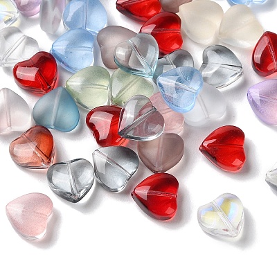 Transparent Smooth and Frosted Glass Beads GLAA-O023-14-1