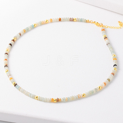 Simple Design Natural Flower Amazonite Beaded Necklaces for Women JH7309-5-1