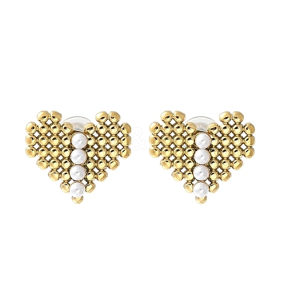 304 Stainless Steel Stud Earrings LS-EJEW-S257-04G-1