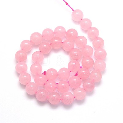 Natural Rose Quartz Round Beads Strands G-O047-04-6mm-1