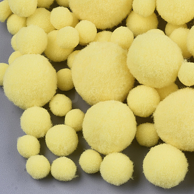 DIY Doll Craft Polyester High-elastic Pom Pom Ball AJEW-R093-01-A01-1