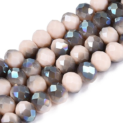 Electroplate Opaque Glass Beads Strands LS-EGLA-A034-P8mm-S20-1