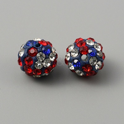 Polymer Clay Rhinestone Beads CLAY-WH0011-01-1