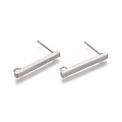 Non-Tarnish 304 Stainless Steel Stud Earring Findings X-STAS-E482-03A-P-1
