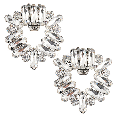 1 Pair Alloy Crystal Rhinestone Shoe Buckle Clips FIND-GF0005-99-1