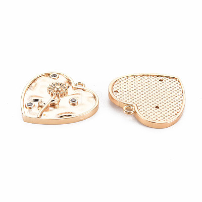 Brass Micro Pave Clear Cubic Zirconia Pendants KK-S364-185-1