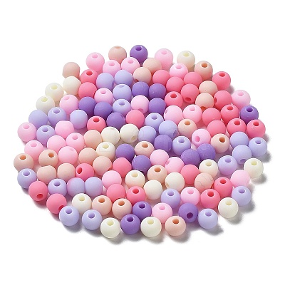 Frosted Opaque Acrylic Beads OACR-P019-01A-04-1