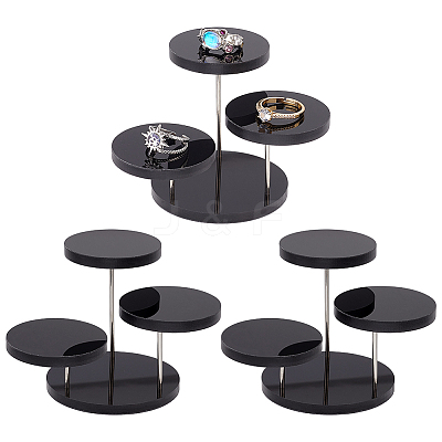 3-Tier Rotatable Acrylic Ring Display Riser Stands LS-ODIS-WH0002-79P-02-1