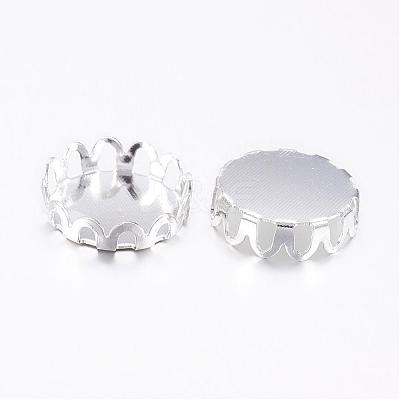 Brass Lace Edge Bezel Cups KK-C1764-3-S-1