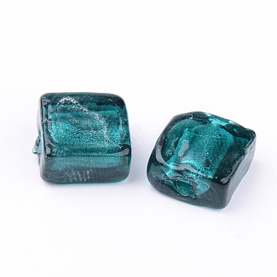 Handmade Silver Foil Lampwork Beads X-FOIL-S006-12x12mm-04-1