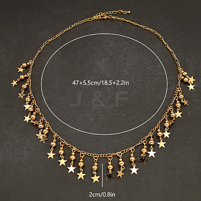Elegant Brass Round Star Tassel Bib Necklaces for women IM1907-1