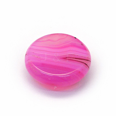 Dyed Natural Striped Agate/Banded Agate Cabochons X-G-R348-14mm-01-1