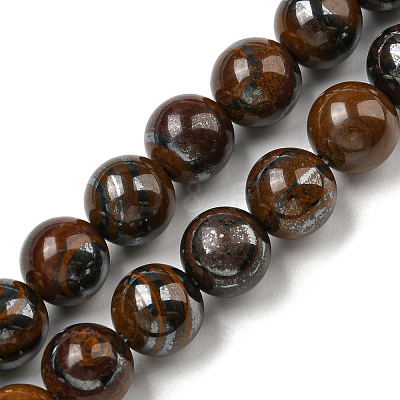 Natural Yellow Tiger Iron Beads Strands G-C079-A03-02-1