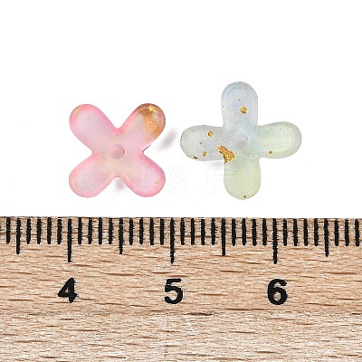 Metal Enlaced Acrylic Bead Caps OACR-G044-01A-1