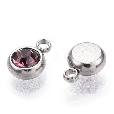 201 Stainless Steel Rhinestone Charms X-STAS-S068-06-1
