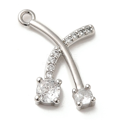 Brass Micro Pave Cubic Zirconia Pendants ZIRC-P113-04P-1