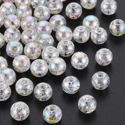 Transparent Crackle Acrylic Beads MACR-S373-66-L06-1
