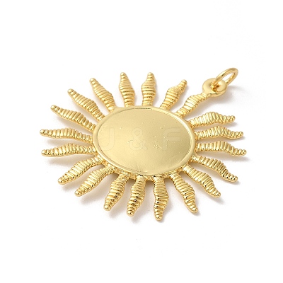 Rack Plating Sun Brass Pendants KK-Z056-05G-1
