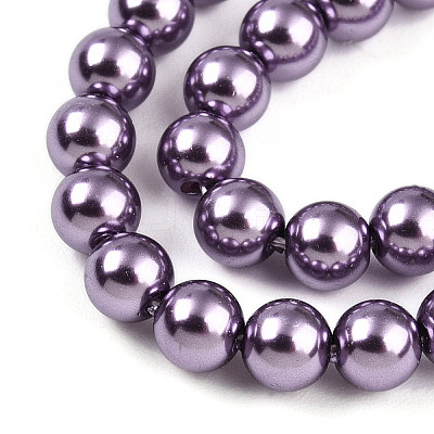 Baking Paint Pearlized Glass Pearl Bead Strands HY-N002-4mm-A14-1