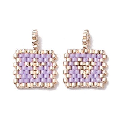 2Pcs Handmade MIYUKI Round Rocailles Seed Loom Pattern PALLOY-MZ00186-04-1