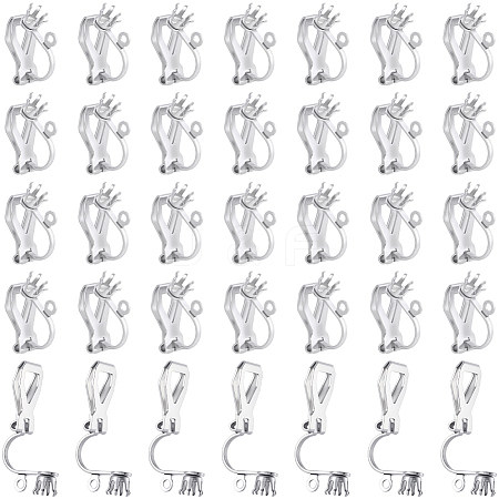 80Pcs 316 Stainless Steel Clip-on Earring Findings STAS-BBC0007-36-1