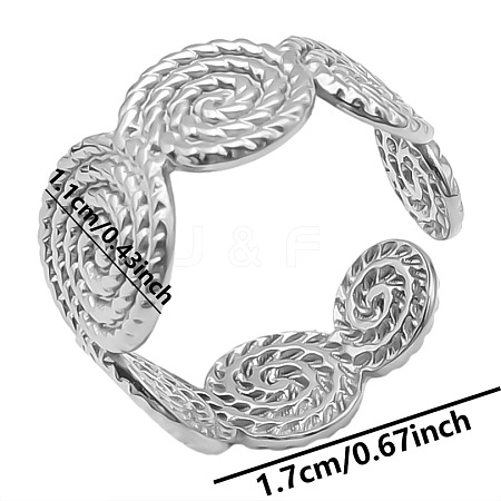 Non-Tarnish Minimalist 304 Stainless Steel Cuff Rings XL1391-1-1