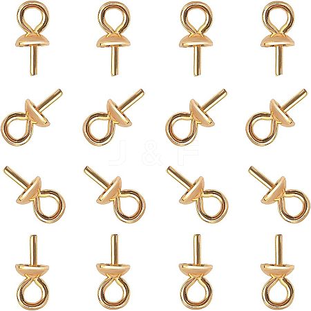 PVD Vacuum Plating 304 Stainless Steel Cup Pearl Peg Bails Pin Pendants STAS-UN0007-84G-1