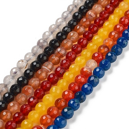 Natural Agate Beads Strands G-G580-8mm-M-1