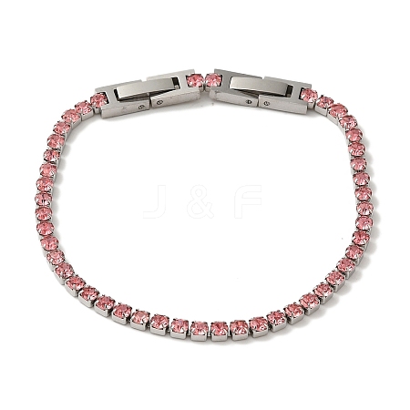 304 Stainless Steel Rhinestone Cup Chain Bracelets BJEW-S002-01C-1