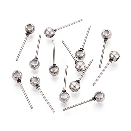 304 Stainless Steel Stud Earring Findings STAS-F329-01B-P-1