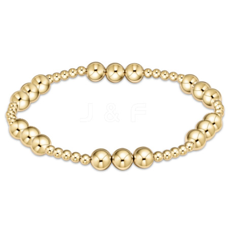 Bohemia Brass Round Beaded Stretch Bracelets TK0566-10-1