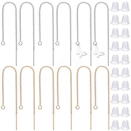 32Pcs 2 Colors Brass Stud Earring Findings KK-BBC0026-02-1