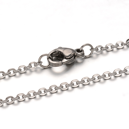 Non-Tarnish 304 Stainless Steel Cable Chain Necklace for Men Women STAS-L164A-01P-A-1