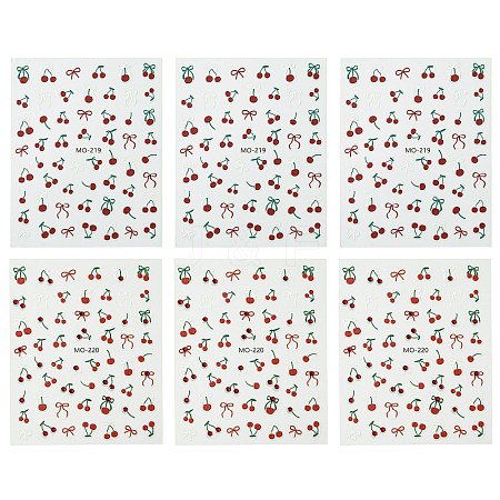 6 Sheets 2 Styles PVC Nail Art Stickers MRMJ-CJ0001-27-1