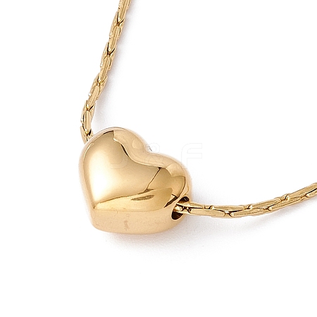 Heart Pendant Necklace with Coreana Chains X-NJEW-G074-20G-1