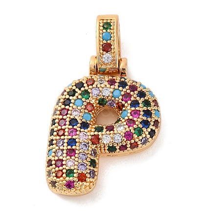 Brass Micro Pave Cubic Zirconia Pendants KK-C076-29P-G02-1