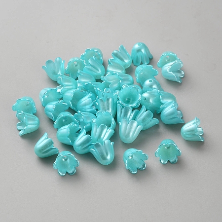 Plastic Imitation Pearl Bead Cap FIND-WH0433-42A-1