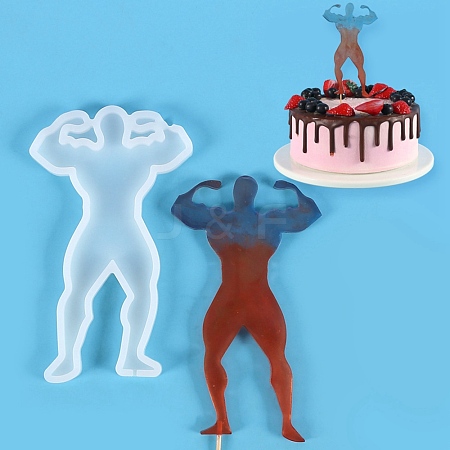 Muscular Man Shape Food Grade Silicone Lollipop Molds DIY-D069-11-1