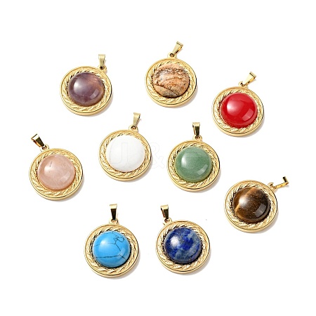 Natural & Synthetic Mixed Gemstone Pendants G-J399-G-1