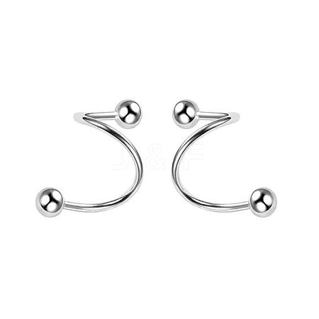 S925 Silver S-shaped Earrings Cuff Earrings AV9909-1-1