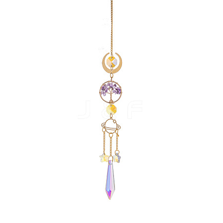 Glass Cone Hanging Suncatcher Prism Ornament PW-WG88031-05-1